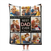 Personalized Family Blankets with Picture to Best Dad Mom Grands Ever