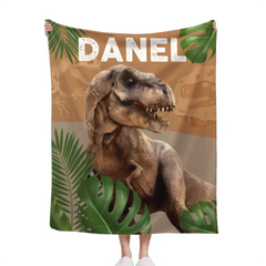 Couverture Nom personnalisé pour enfants Jurassic Dinosaur T-Rex
