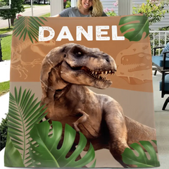 Couverture Nom personnalisé pour enfants Jurassic Dinosaur T-Rex