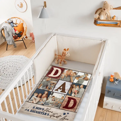 Livraison gratuite✈️Couverture photo de famille personnalisée - Cadeaux pour papa mari