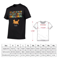 Ma vie est gouvernée par de minuscules seigneurs à fourrure Cat Mom T-shirt imprimé à manches personnalisées