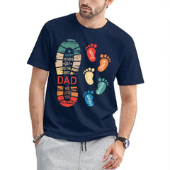 Chemise personnalisée avec noms d'empreintes de papa et d'enfants