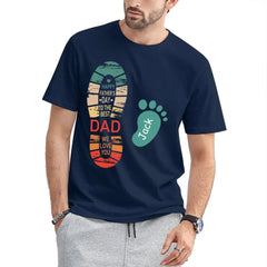 Chemise personnalisée avec noms d'empreintes de papa et d'enfants