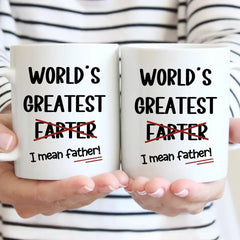 Tasse à café drôle du meilleur papa, le plus grand F du monde, je veux dire père