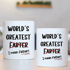 Tasse à café drôle du meilleur papa, le plus grand F du monde, je veux dire père