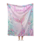 Livraison gratuite✈️Couverture personnalisée pour enfants en forme de sirène pour filles.