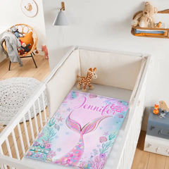 Livraison gratuite✈️Couverture personnalisée pour enfants en forme de sirène pour filles.