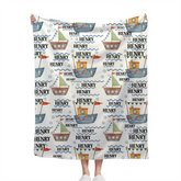 Livraison gratuite✈️Couverture personnalisée avec nom personnalisé pour bébé nautique