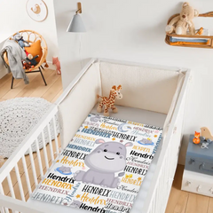 Customized Name Baby Hippopotamus Blanket For Boys Girls Babies