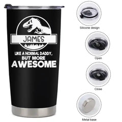 Fille, fils, tasse de voiture personnalisée avec le nom du père comme cadeau de fête des pères