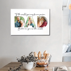 Upload Photo ,Happy Father's Day, Family Picture Canvas Wall Art
