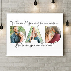 Upload Photo ,Happy Father's Day, Family Picture Canvas Wall Art