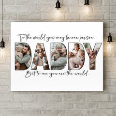 Upload Photo ,Happy Father's Day, Family Picture Canvas Wall Art