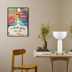 I Choose You To Do Life With - Couple Personalized Custom Vertical Canvas Wall Art
