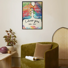 I Choose You To Do Life With - Couple Personalized Custom Vertical Canvas Wall Art