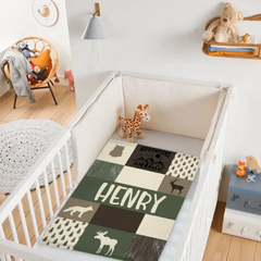 Customized Boy Names Nature Themed Baby Blanket, Great Birthday Gift