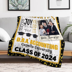 Graduate Congratulation - Personalized Blanket - Graduation, Birthday, Loving Gift For Seniors, Graduate Students, Daughters & Sons