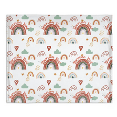 Couverture personnalisée de nom de bébé personnalisée, couverture arc-en-ciel, cadeau pour bébé fille