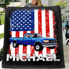 Personalized American Flag Background Car Blanket