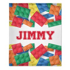 Personalized LEGO Blocks Gaming Blanket for Boys Girls Game Chair Room Decor for Game Lover