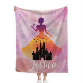 Personalized Princess Blanket for Girls - Pink Room Decor