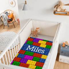 Personalized LEGO Bricks Custom Name Blanket