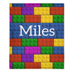 Personalized LEGO Bricks Custom Name Blanket
