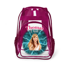 Personalized Name Customization Multi-Photo Custom Clear Backpack - School Season Gifts