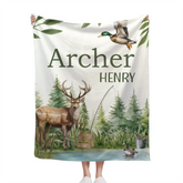 Personalized Hunter Baby Blanket, New Baby Gift, Duck Hunter Nursery Theme
