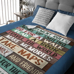 Custom Retirement Rules Blanket, Farewell Gift