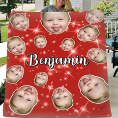 Face Blanket, Personalized Blanket with Photo, Blanket with Baby Pet Human Face