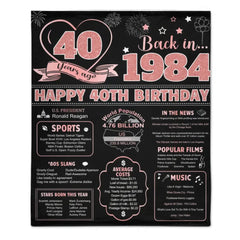 40th/50th Birthday Gifts for Women Blanket, Novelty Gifts