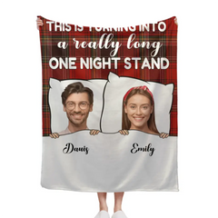 Customized Long Strip Photo One Night Stand - Gifts for Couples Couple Blanket