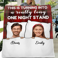 Customized Long Strip Photo One Night Stand - Gifts for Couples Couple Blanket