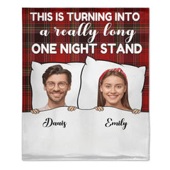 Customized Long Strip Photo One Night Stand - Gifts for Couples Couple Blanket