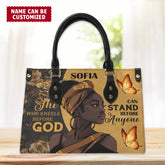 She Who Kneels Before God Can Stand Before Anyone - Personalized Leather Bag