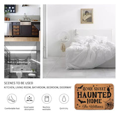 Custom Home Sweet Haunted Home Doormat - Family Personalized Home Decor Decorative Mat - Halloween Gift For Family Members