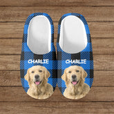 Custom Photo Happiness Is A Warm Puppy - Dog & Cat Personalized Custom Fluffy Slippers - Gift For Pet Owners, Pet Lovers