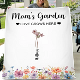 Birthday Flower Custom Blanket - Personalised Family Name And Birthday Flowers Blanket - A Gift For Family,Mom