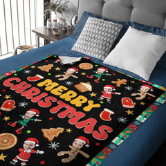 Custom Christmas Family Blanket - Personalized Cartoon Photo Blanket, Funny Christmas Gift for Family Members