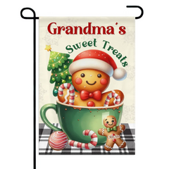Custom Christmas Garden Flags - Personalized Names & Dessert Patterns, Festive Garden Decor, Christmas Gifts