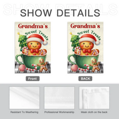 Custom Christmas Garden Flags - Personalized Names & Dessert Patterns, Festive Garden Decor, Christmas Gifts