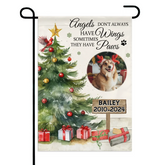 Christmas Custom Pet Memorial Garden Decorations - Personalized Pet Photos and Names Christmas Themed Garden Flags - Gifts For Pet Owners