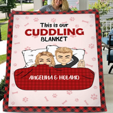 Custom Cartoon Pet & Couple Blanket - Personalized Soft Flannel Throw, Cozy Memorial Gift for Couples, Pets, and Family