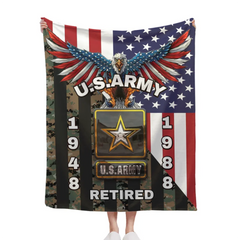 Personalized Veterans Flannel Blanket - Gifts for Veterans
