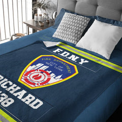 Customized Fire Theme Blankets - Personalized Firefighter Blankets with Fire Station Logos,Names and Numbers - A Gift For Firefighter,Wannabe Firefighters