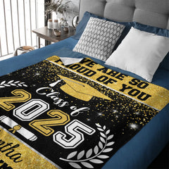 Couverture de fond à paillettes personnalisée, meilleure idée de cadeau, classe de remise de diplôme, cadeau senior