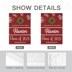 Custom Graduation School Logo Flag, College Class of 2025 Grad Flag