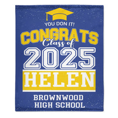 Personalized Custom Graduation Class of 2025 Sign Blanket