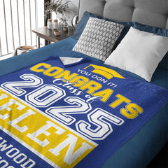 Personalized Custom Graduation Class of 2025 Sign Blanket
